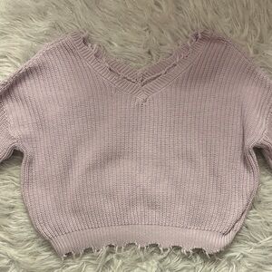 moon & madison Lavender V-Neck Sweater